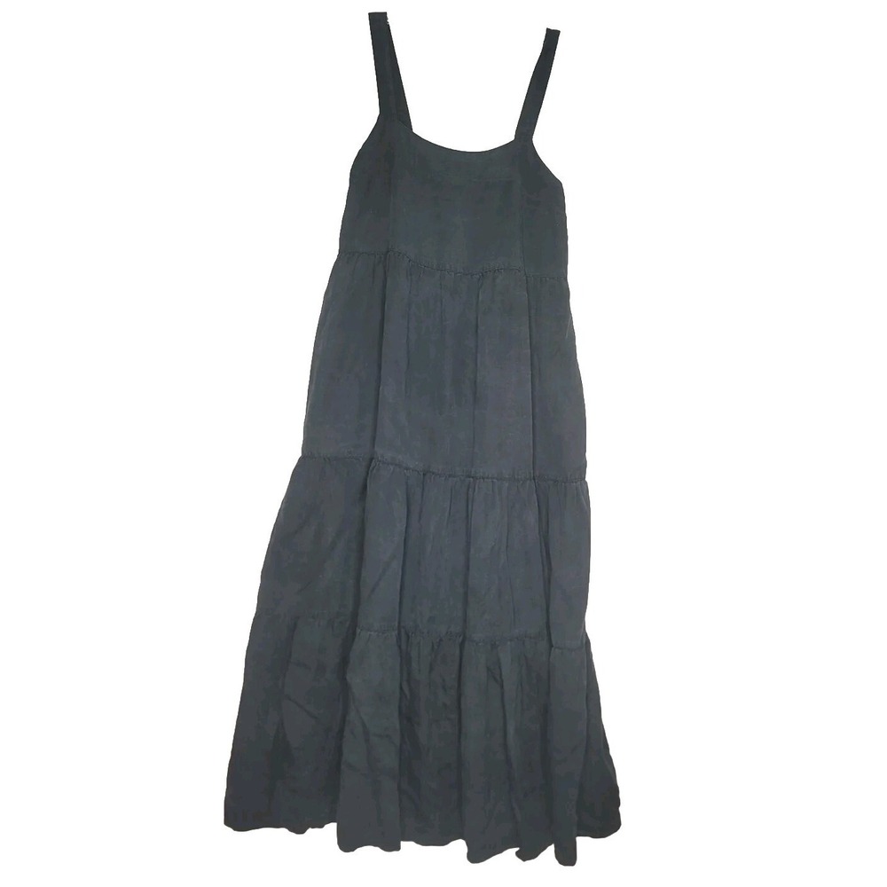 The Drop Women's Black Dress Britt Tiered Maxi Tent Dress Sz XXS